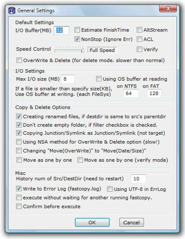 FastCopy 5.7.3 for Windows Screenshot 1