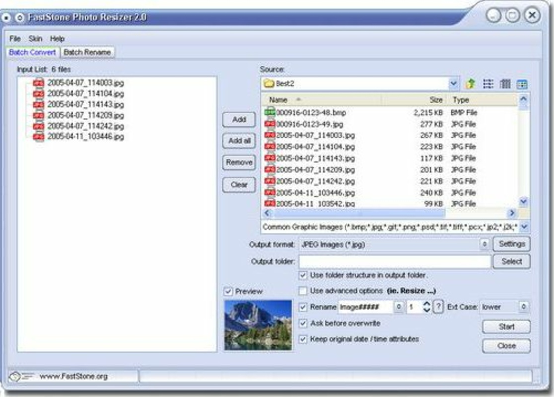 FastStone Photo Resizer 4.4 for Windows Screenshot 1