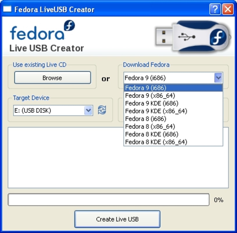 Fedora LiveUSB Creator 2.9 for Windows Screenshot 1