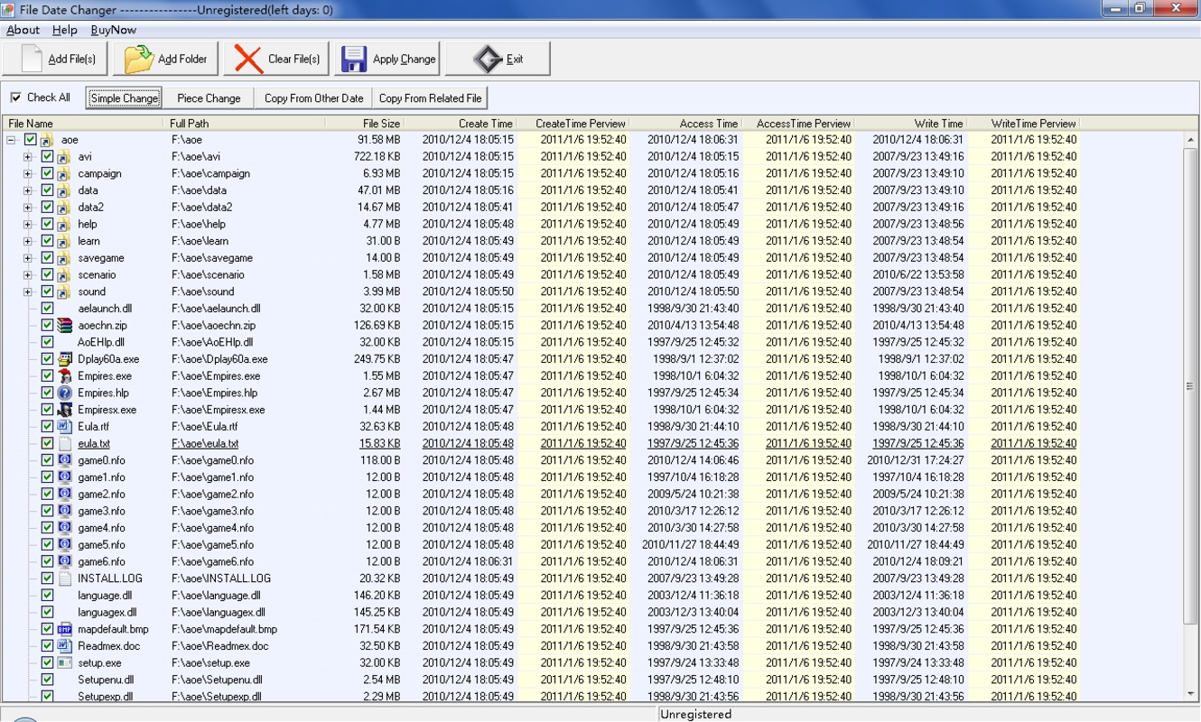 File Date Changer 3.0.4 for Windows Screenshot 1