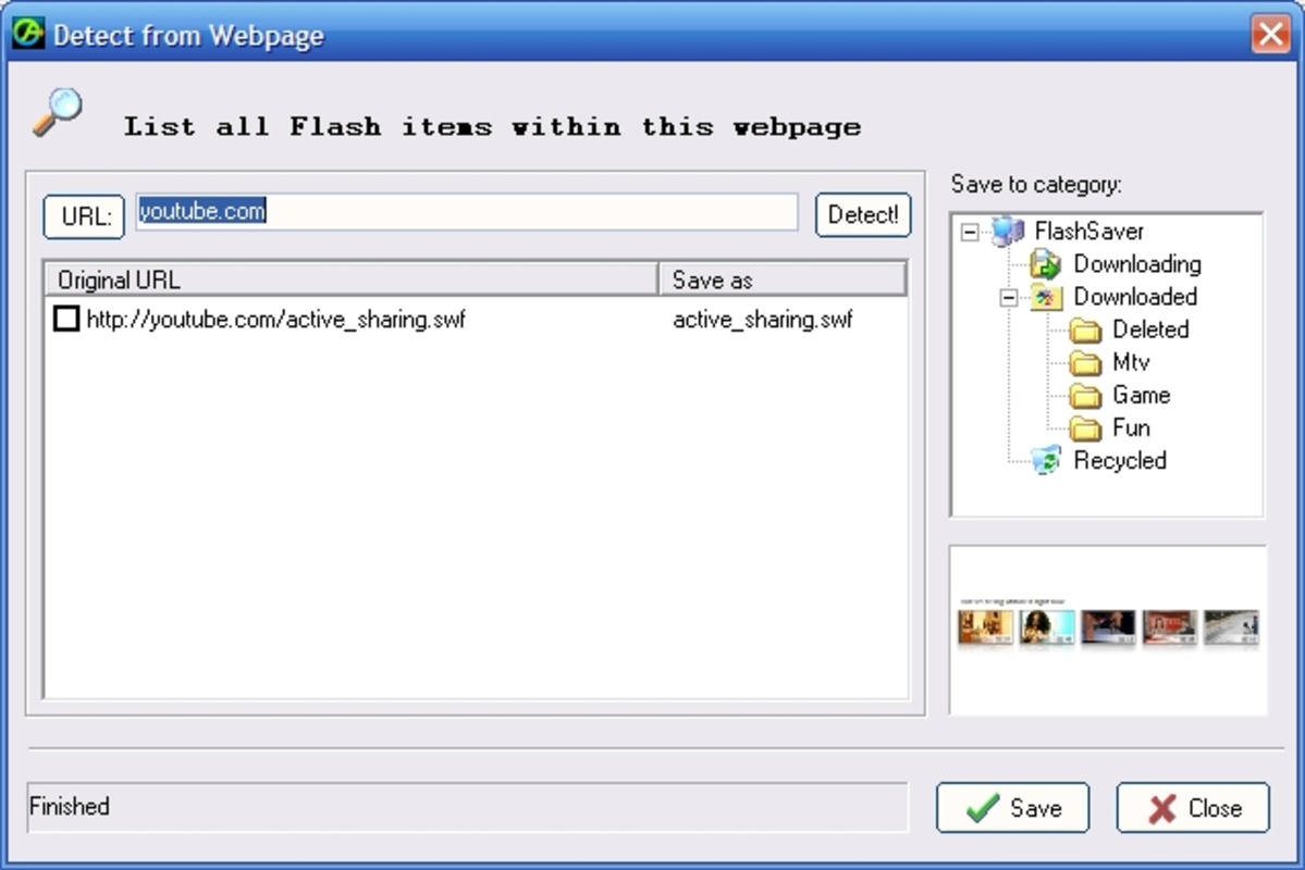 Flash Saver 6.50 for Windows Screenshot 1