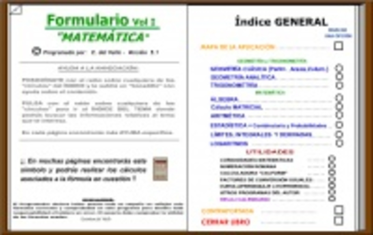 Formulario Matematica 5.1 for Windows Screenshot 1