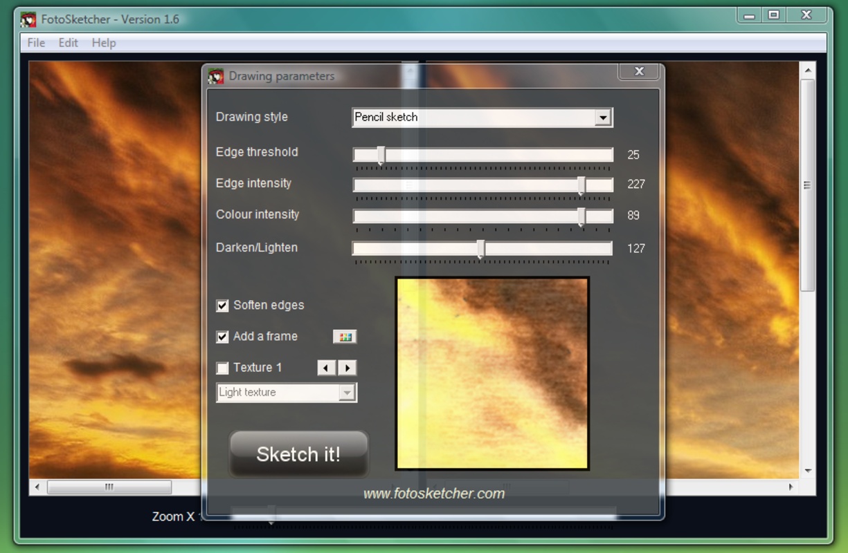 FotoSketcher 3.90 for Windows Screenshot 1