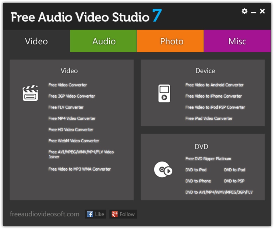 Free Audio Video Studio 7.1.2 for Windows Screenshot 1