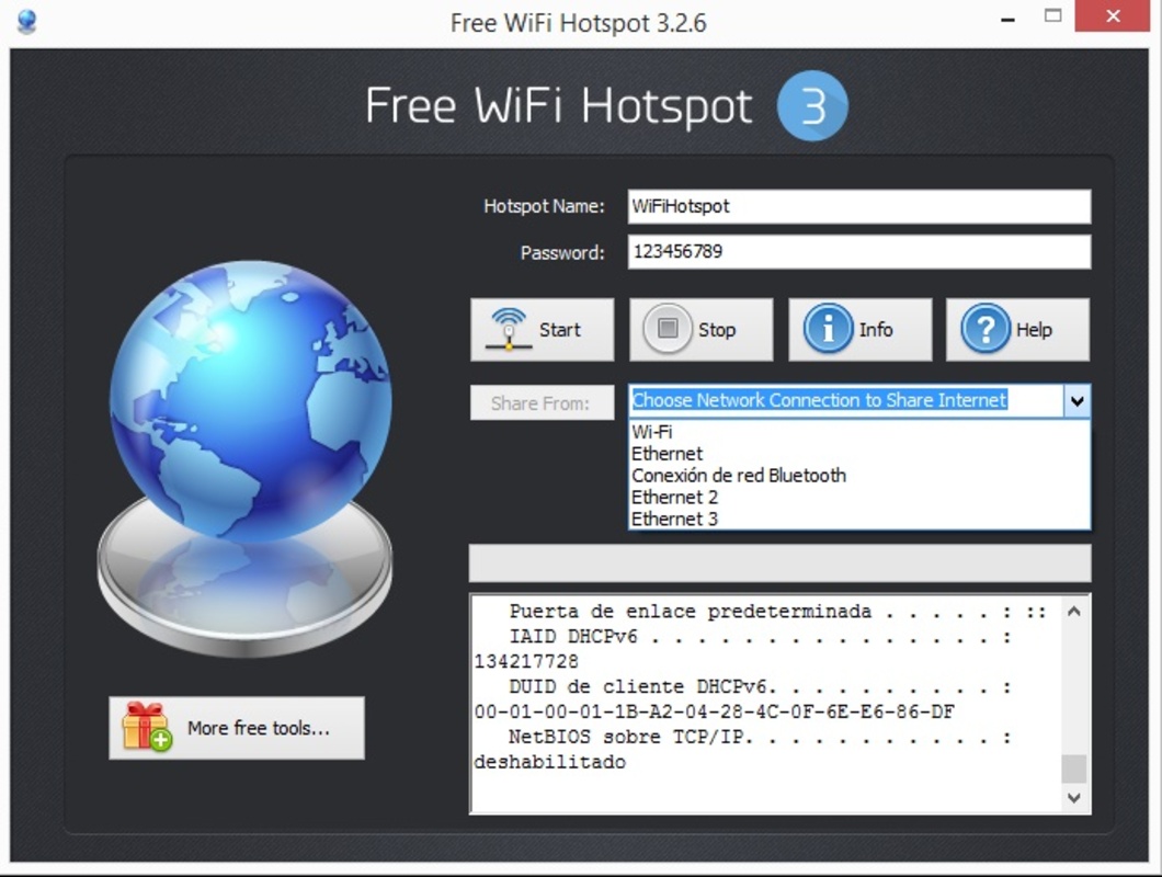 Free WiFi Hotspot 3.2.8 for Windows Screenshot 1