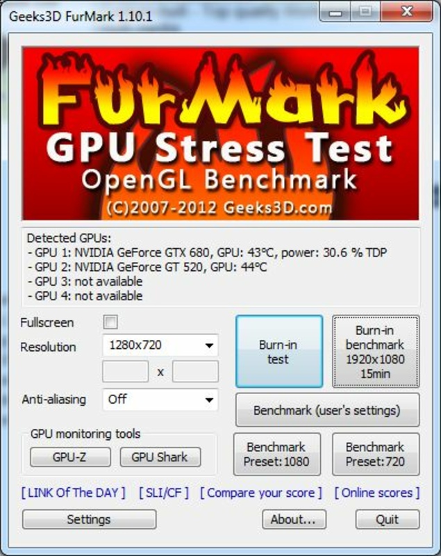 FurMark 1.38.1.0 for Windows Screenshot 1