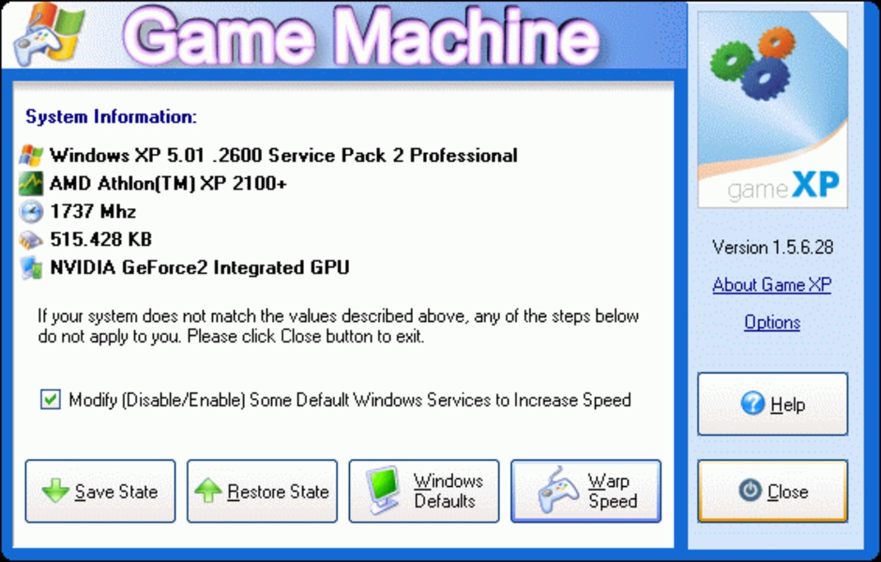 Game XP 1.6.1.20 for Windows Screenshot 1