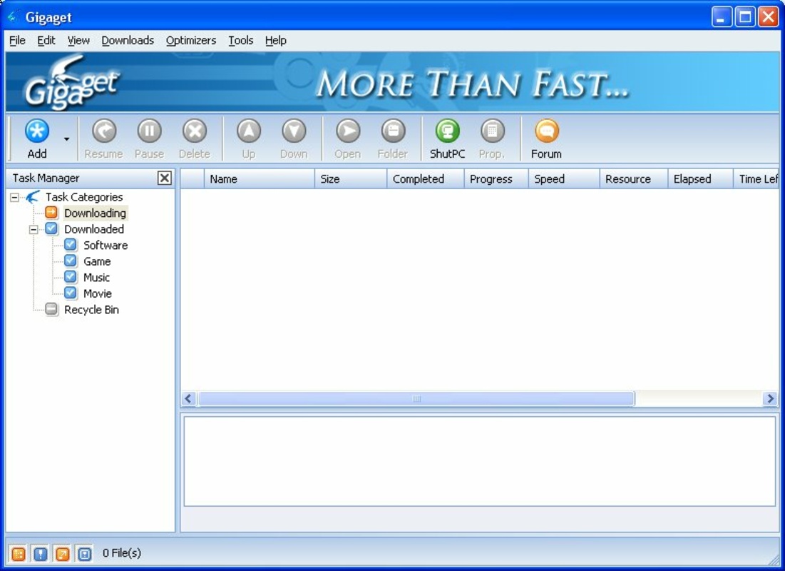 GigaGet 1.0.0.23 for Windows Screenshot 1
