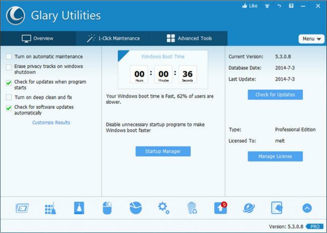Glary Utilities Pro 6.7.0.10 feature