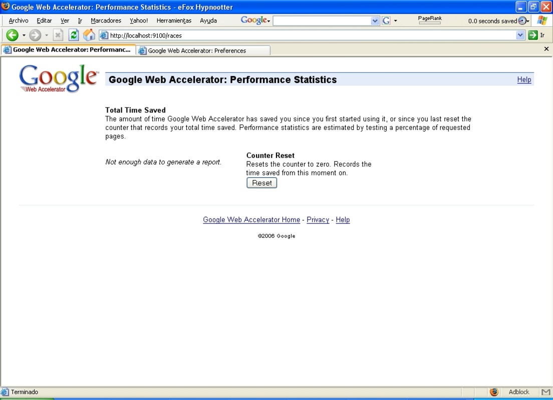 Google Web Accelerator 0.2.93.116 for Windows Screenshot 1