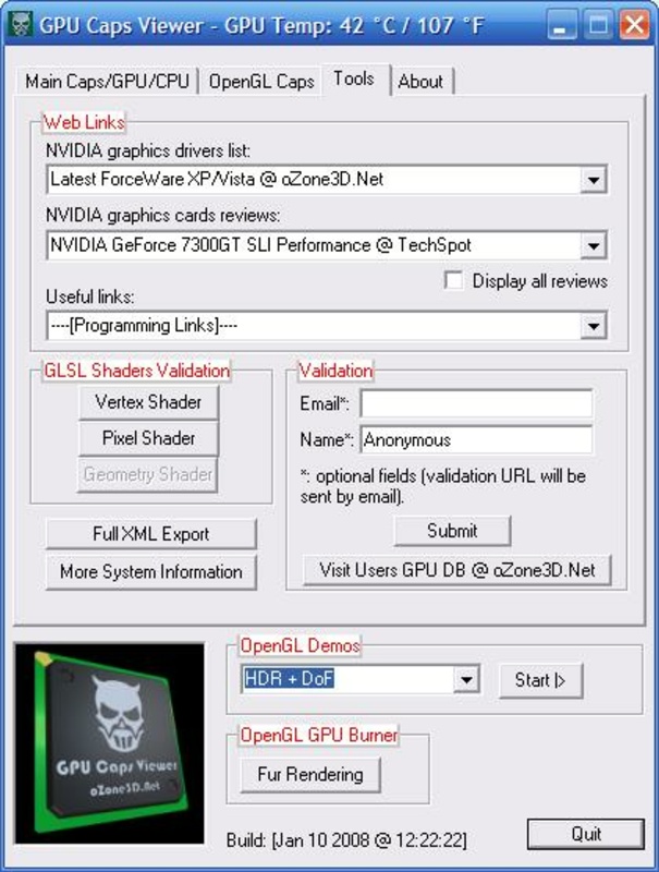 GPU Caps Viewer 1.63.0.0 for Windows Screenshot 1