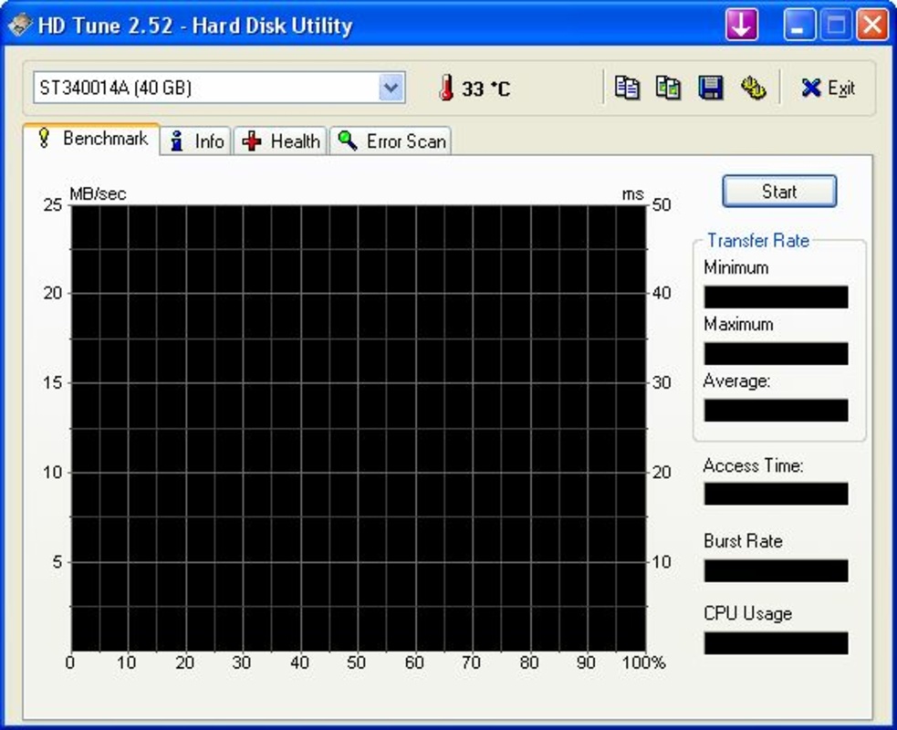 HD Tune 2.55 for Windows Screenshot 1
