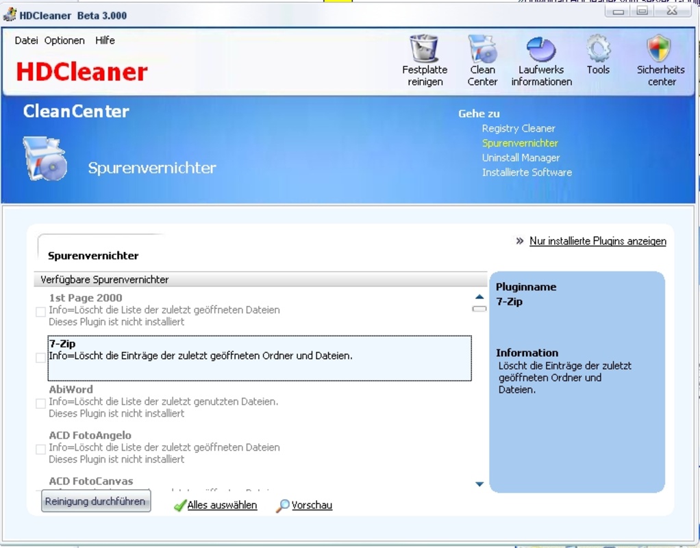 HDCleaner 2.063 for Windows Screenshot 1