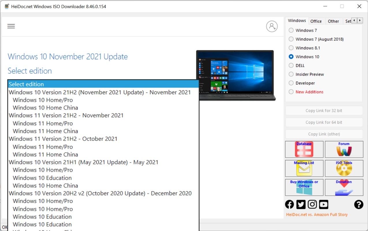 HeiDoc.net Windows ISO Downloader 8.46.0.154 feature