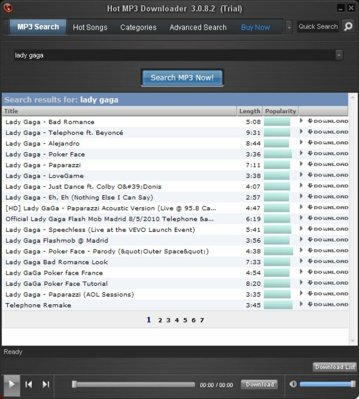 Hot MP3 Downloader 3.6.0.6 for Windows Screenshot 1