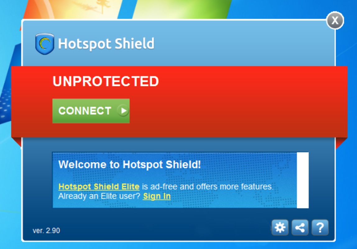 Hotspot Shield VPN 12.7.5 for Windows Screenshot 1