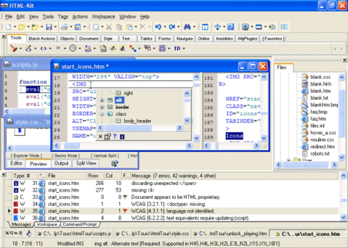 HTML Kit 1.0 build 292 for Windows Screenshot 1