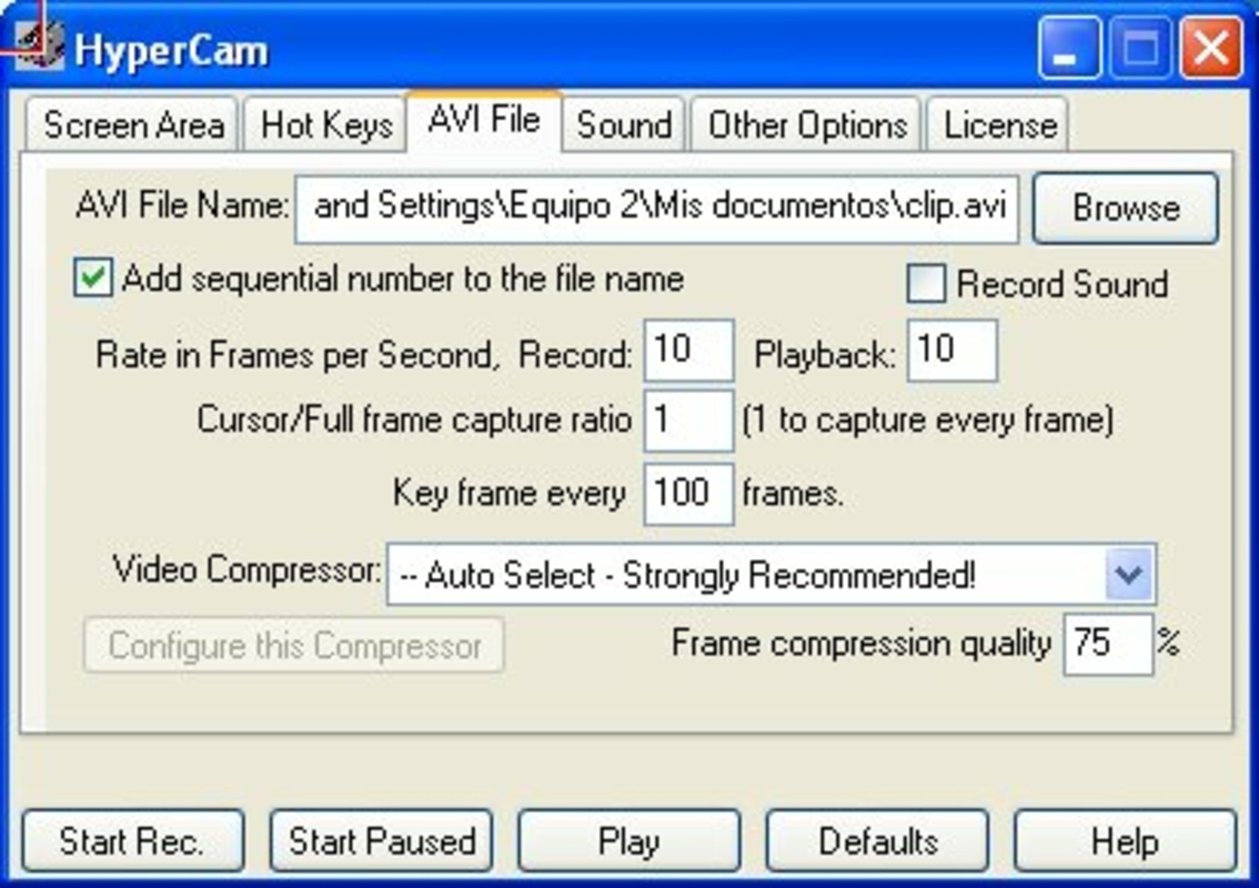 HyperCam 6.1.2006 feature