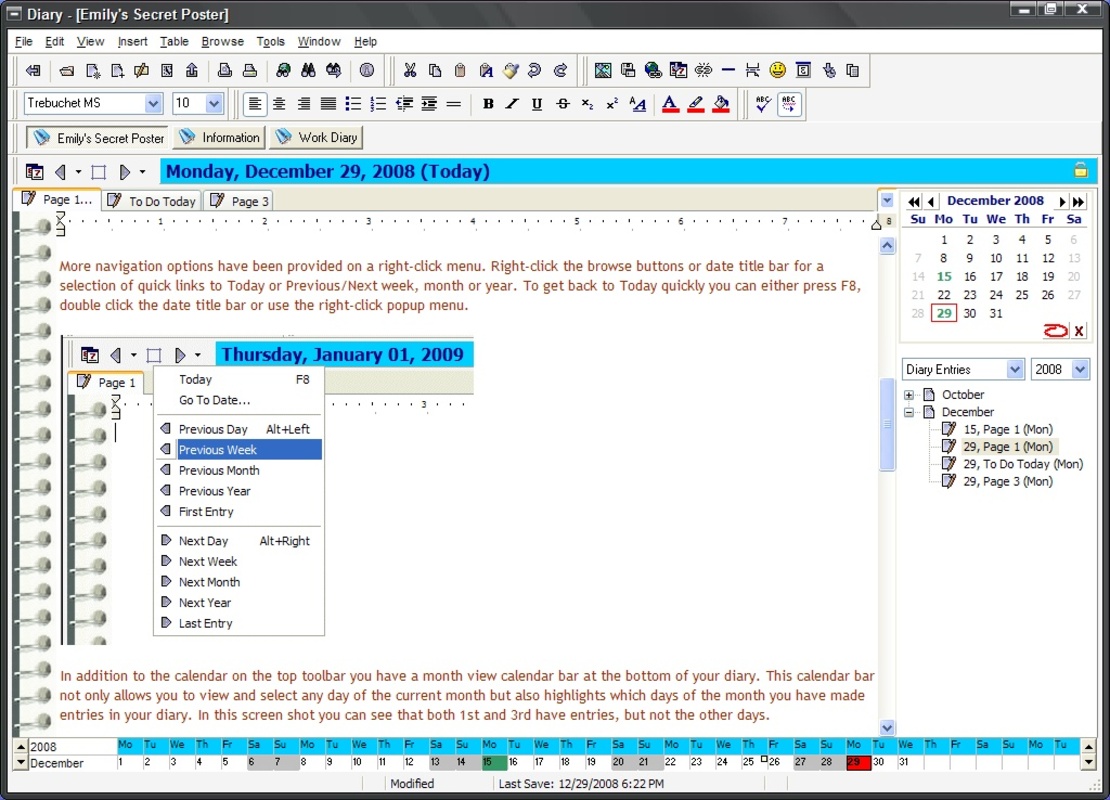 iDailyDiary 3.93 for Windows Screenshot 1