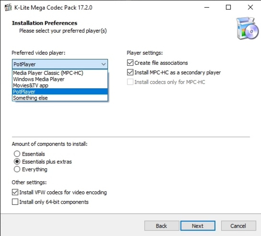 K-Lite Codec Pack (Mega) 18.1.5 for Windows Screenshot 2