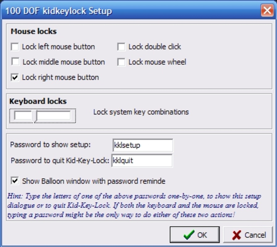 KidKeyLock 1.5.0.0 for Windows Screenshot 1