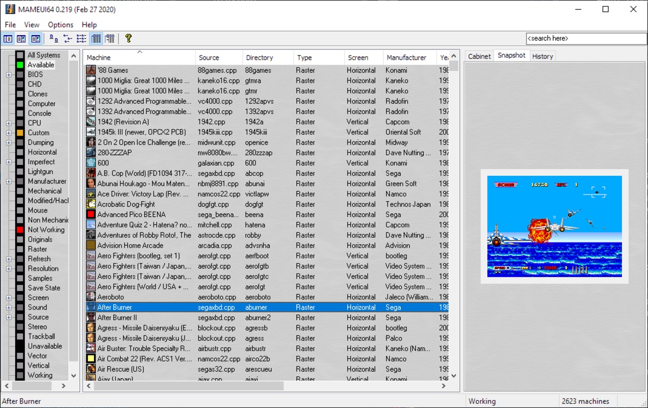 MameUI64 0.263 for Windows Screenshot 1