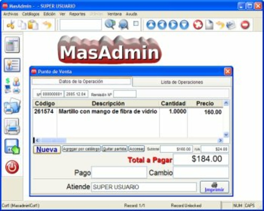 MasAdmin 4.0 for Windows Screenshot 1