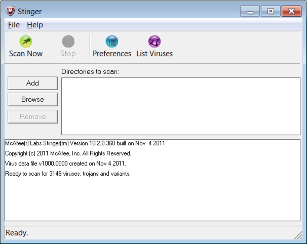Trellix Stinger 13.0.0.73 for Windows Screenshot 1