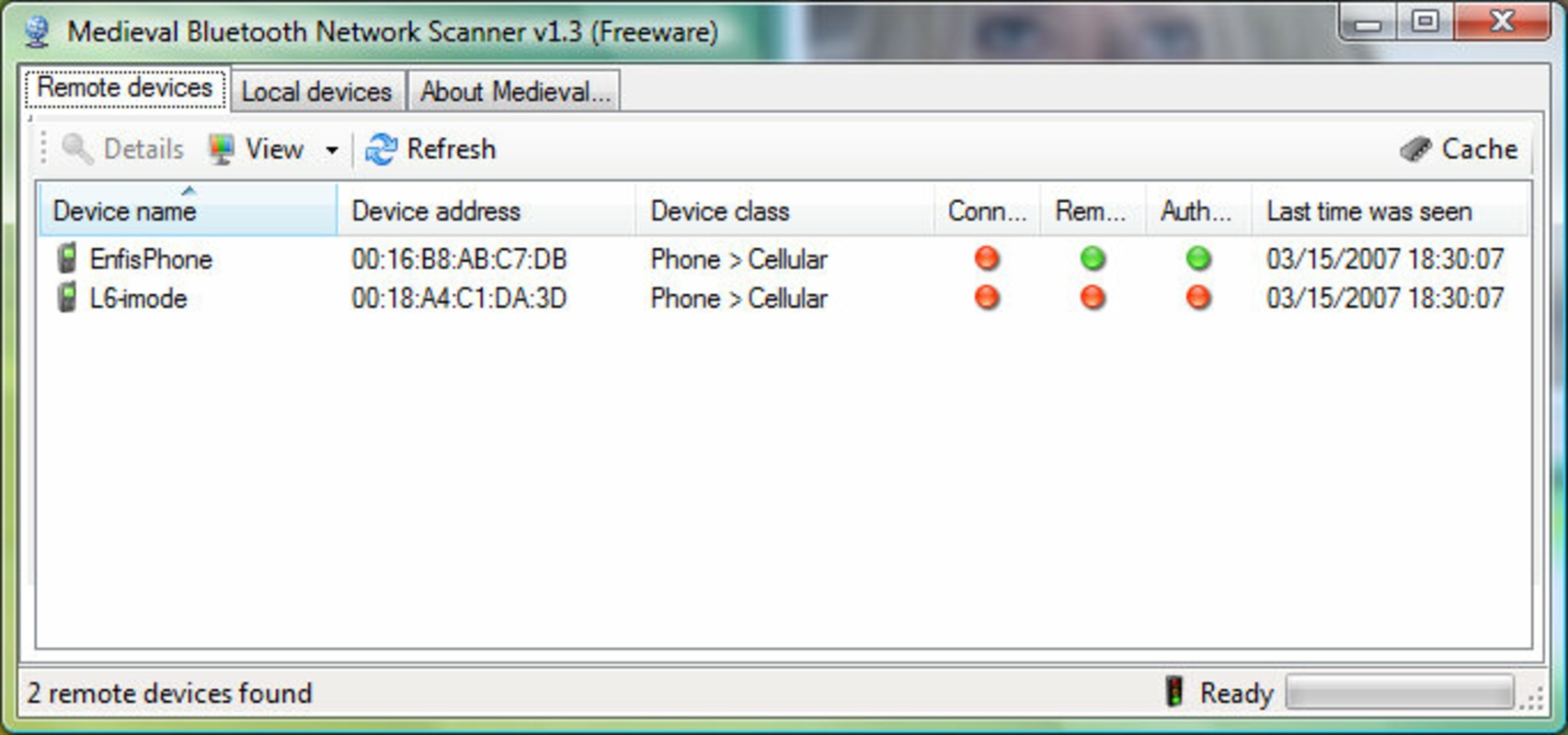 Medieval Bluetooth Network Scanner 1.4.0.0 for Windows Screenshot 1