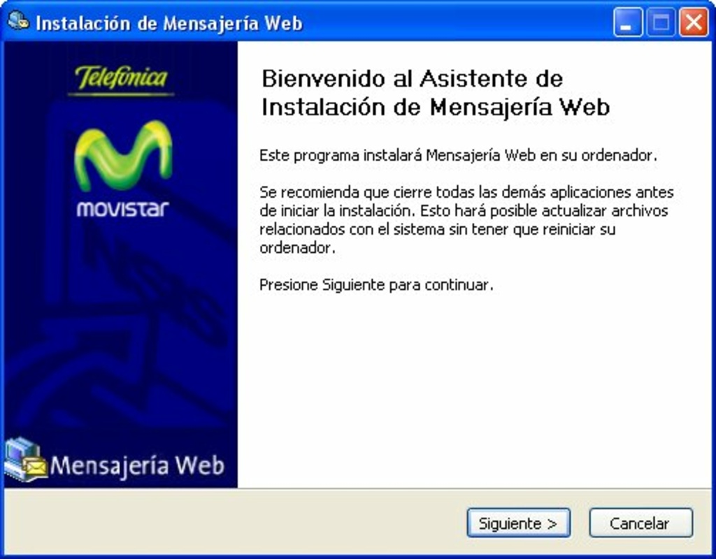 Mensajeria Web Movistar 2.1 feature
