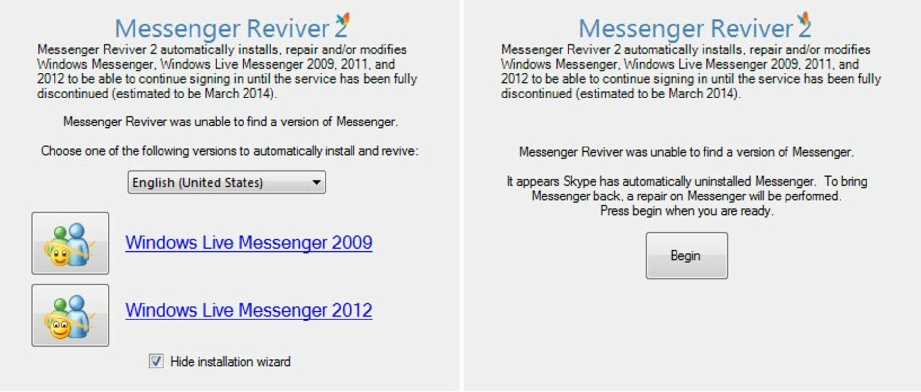 Messenger Reviver 2.4.0 for Windows Screenshot 1