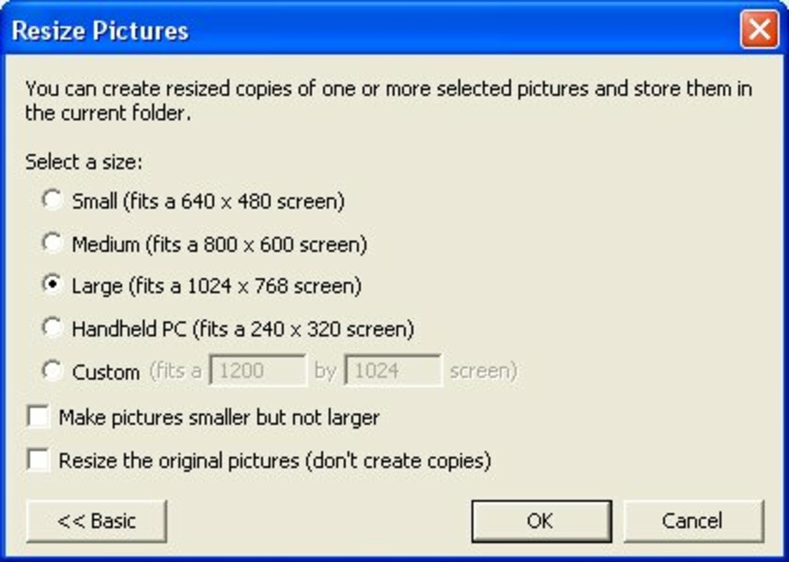 Microsoft Image Resizer PowerToy  for Windows Screenshot 1