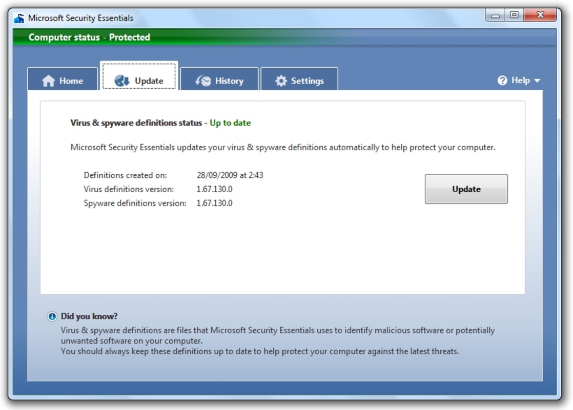 Microsoft Security Essentials 4.10.209.0 for Windows Screenshot 3