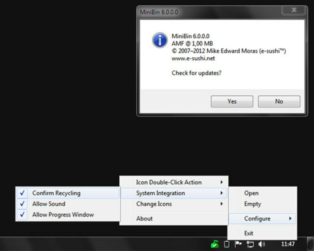 MiniBin 6-1-1-1 for Windows Screenshot 1