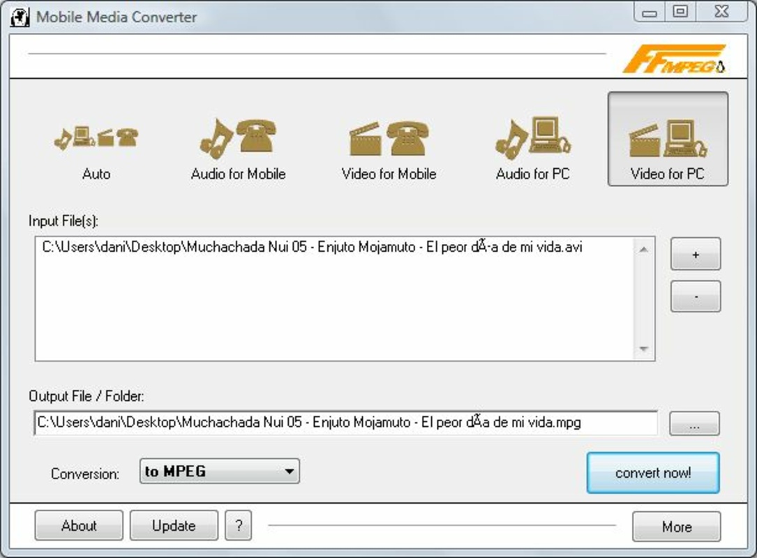 Mobile Media Converter 1.7.4 for Windows Screenshot 1