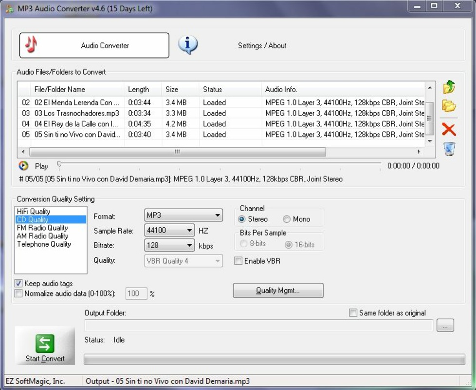 Mp3 Audio Converter 5.0 for Windows Screenshot 1
