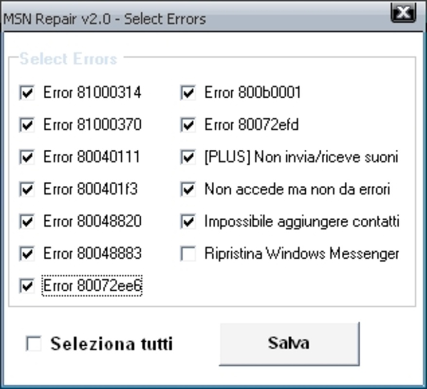 MSN Repair v2 for Windows Screenshot 1