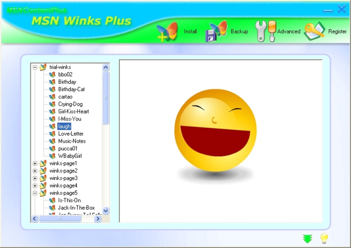 MSN Winks Plus 5.0 for Windows Screenshot 1