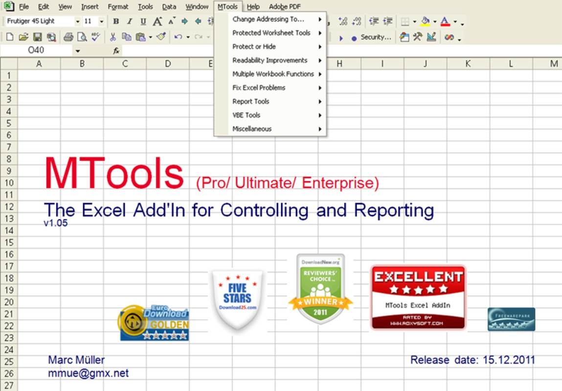 MTools Ultimate Excel Tools 1.091 for Windows Screenshot 1