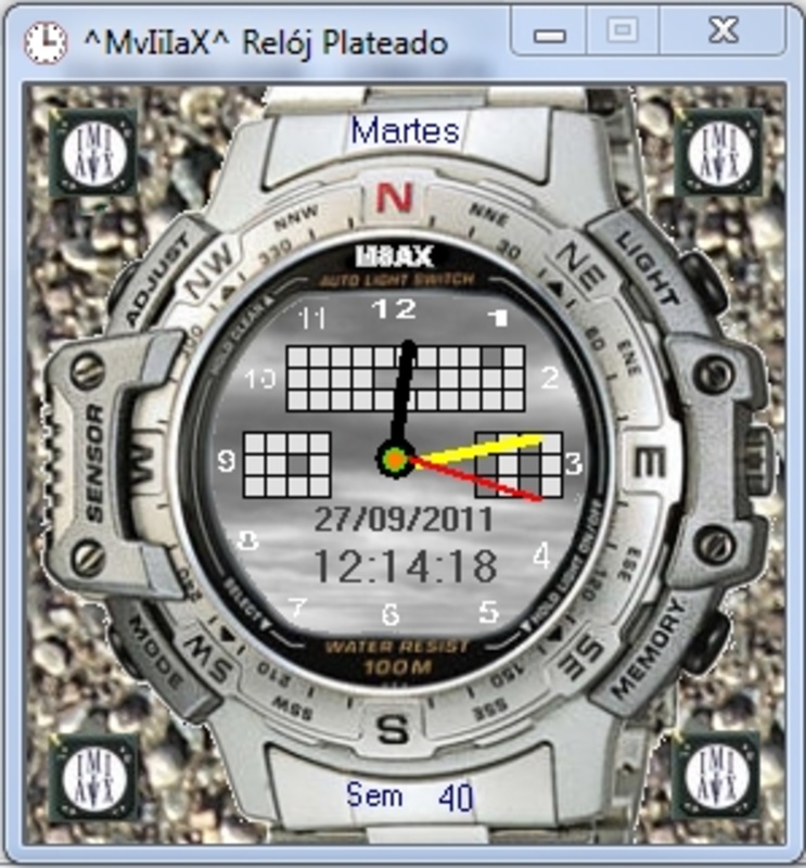 MvIiIaX Reloj Plateado 1.00 for Windows Screenshot 1