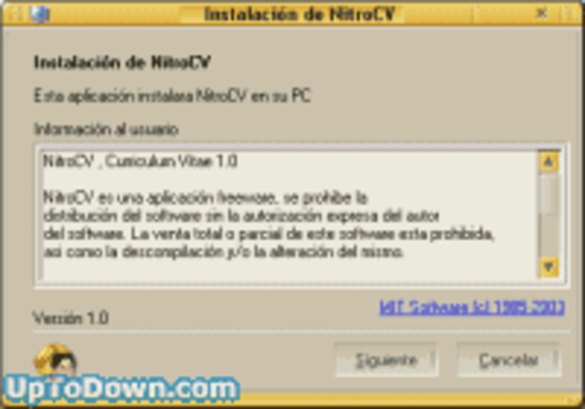 NitroCV Curriculum Vitae 1.0 for Windows Screenshot 1