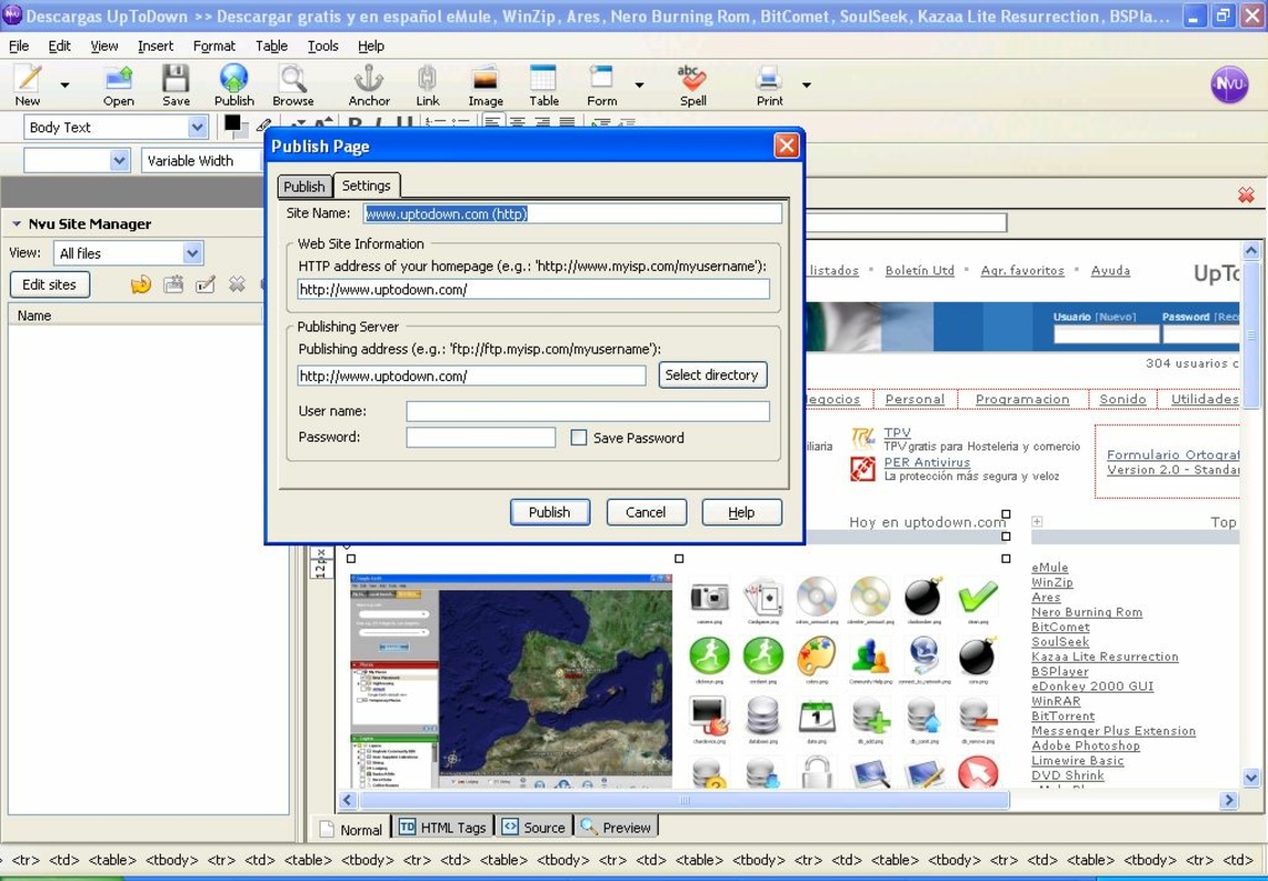 Nvu 1.0 for Windows Screenshot 1