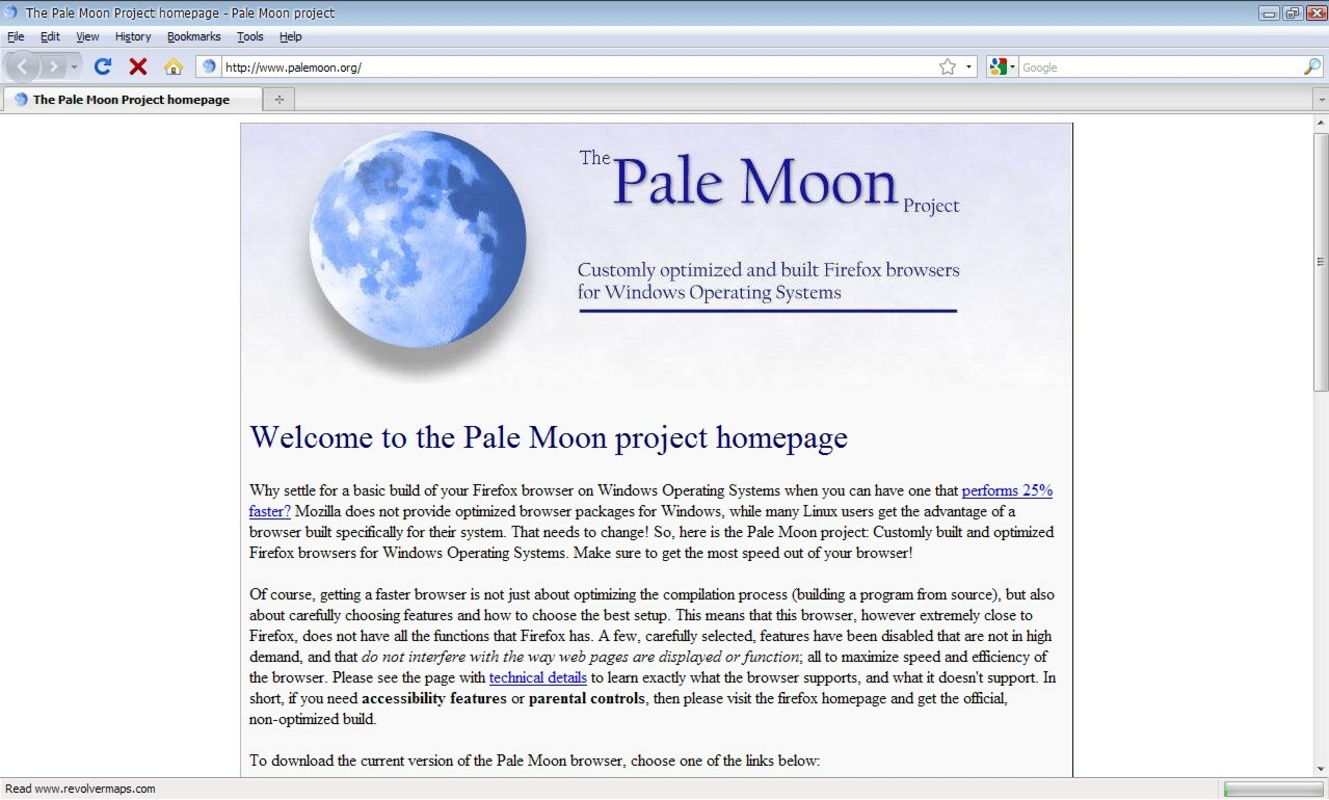 Pale Moon 33.0.1 for Windows Screenshot 1