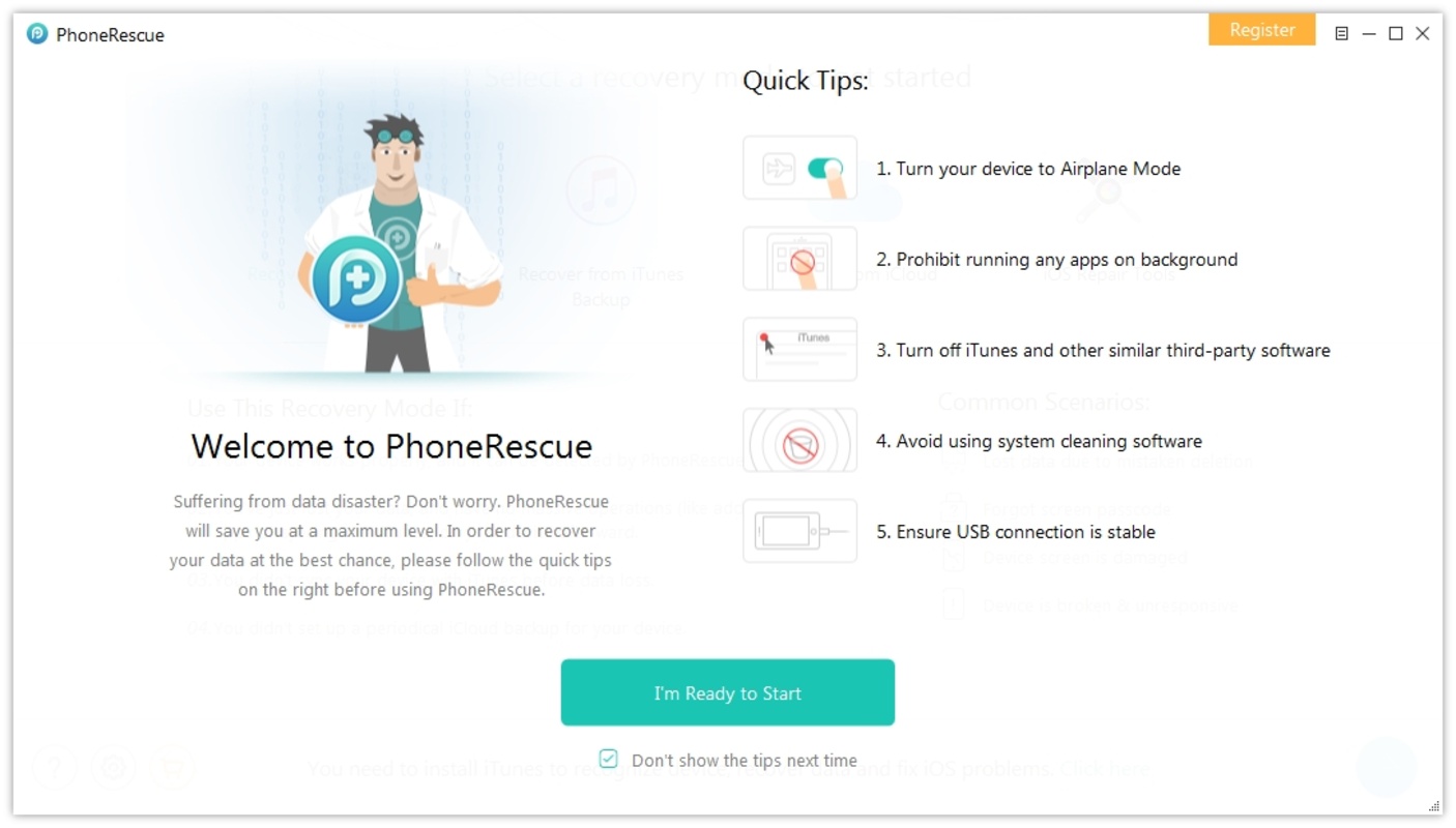 PhoneRescue for iOS 3.7.2 for Windows Screenshot 1