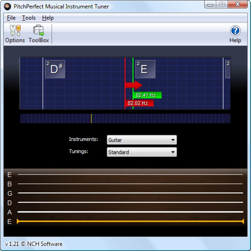 PitchPerfect Guitar Tuner 2.12 for Windows Screenshot 1