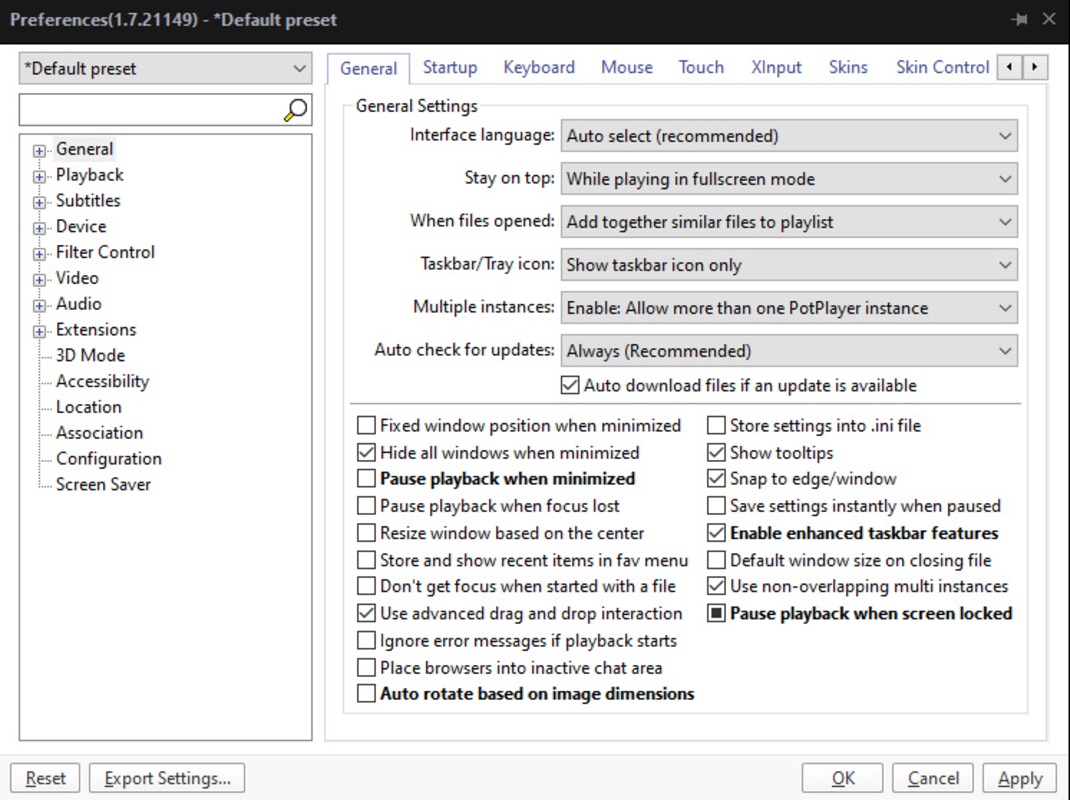 PotPlayer 1.7.22129 for Windows Screenshot 4