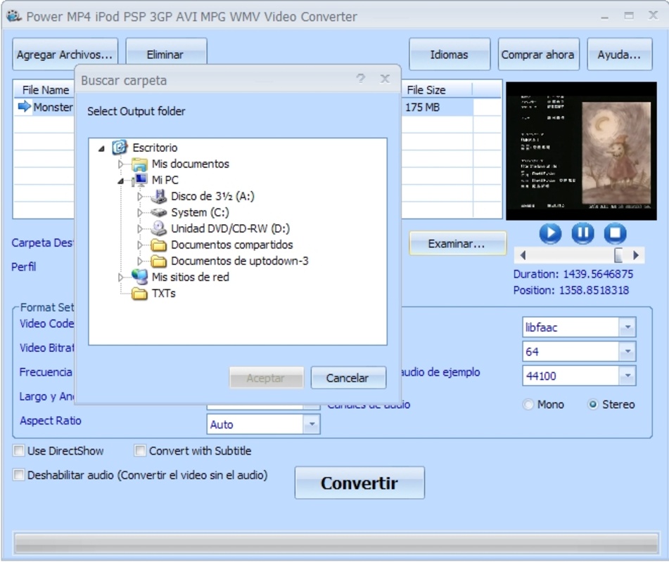 Power MP4 iPod PSP 3GP AVI MPG WMV Video Converter 9.8 for Windows Screenshot 1