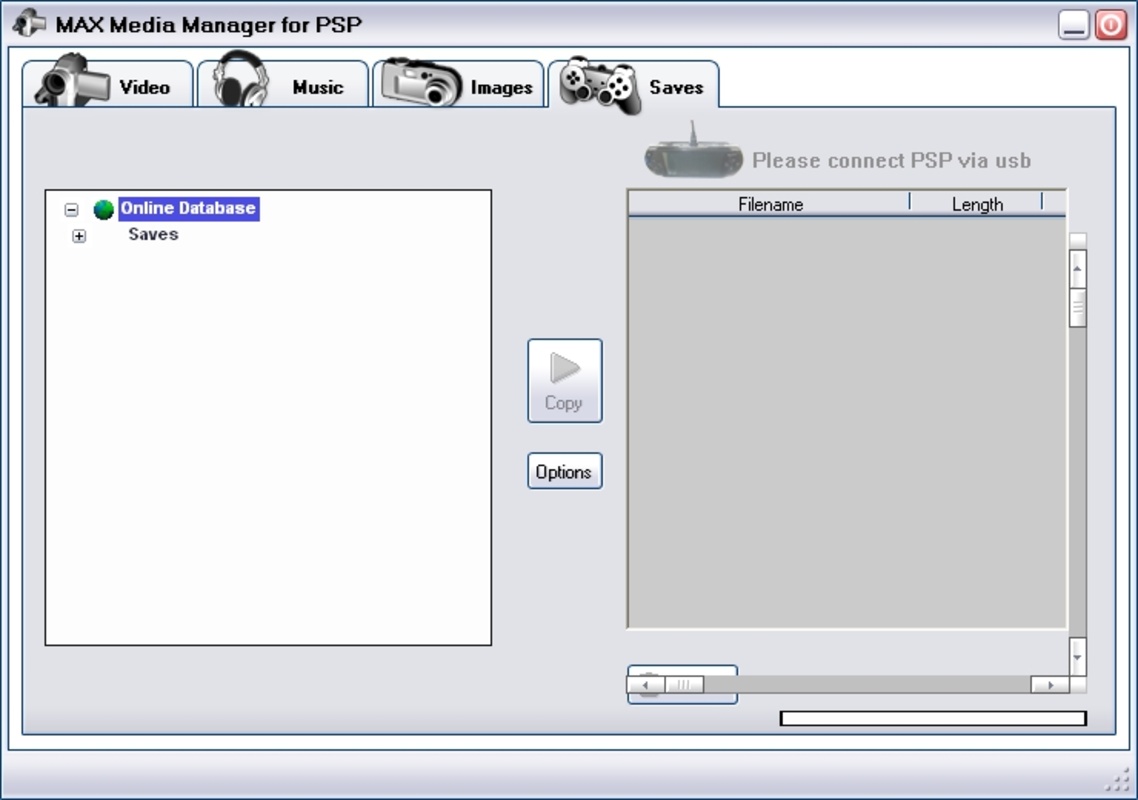 PSP Max Media Manager 1.01 for Windows Screenshot 1