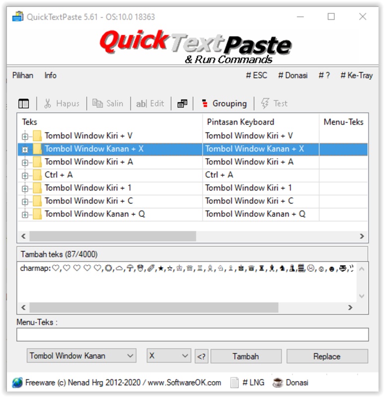 QuickTextPaste 8.77 for Windows Screenshot 1