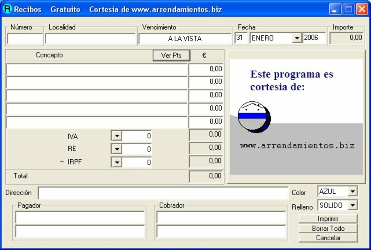 Recibos 2.33 for Windows Screenshot 1